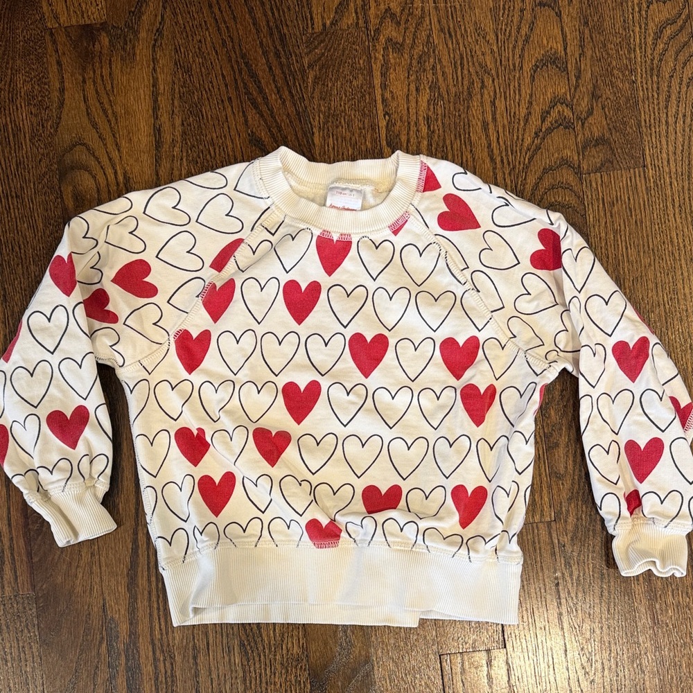 Hanna Andersson Red and White Heart Sweatshirt